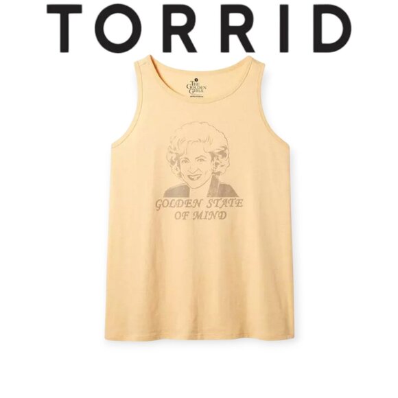 Torrid 3 Golden Girls Classic Crew Tank Cotton Rose Yellow [fits size 22-24] NWT - Picture 1 of 14